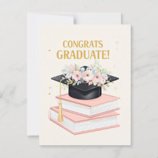 Charming Studenten Gratulerart kort med Blommigt C