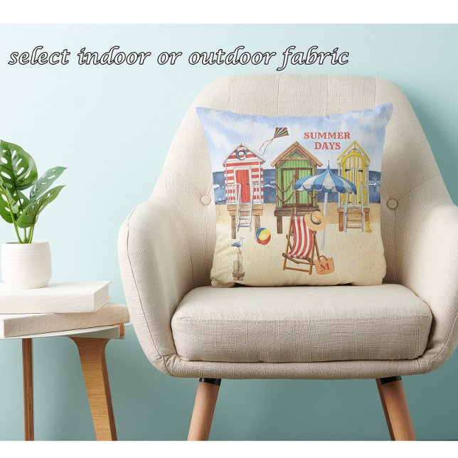 Charming Summertime Shore Beach Monogram Kudde (Skapare uppladdad)