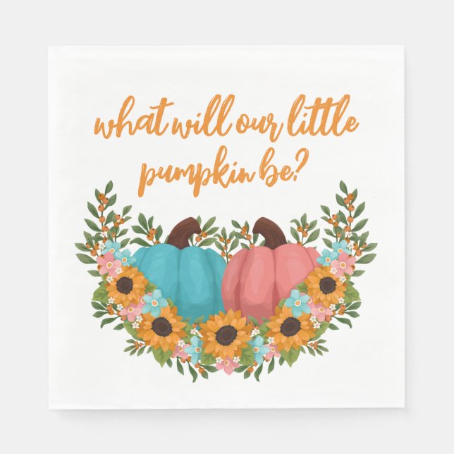 Charming Sunwers Little Pumpkin Gender Reveal Pappersservett (Framsidan)