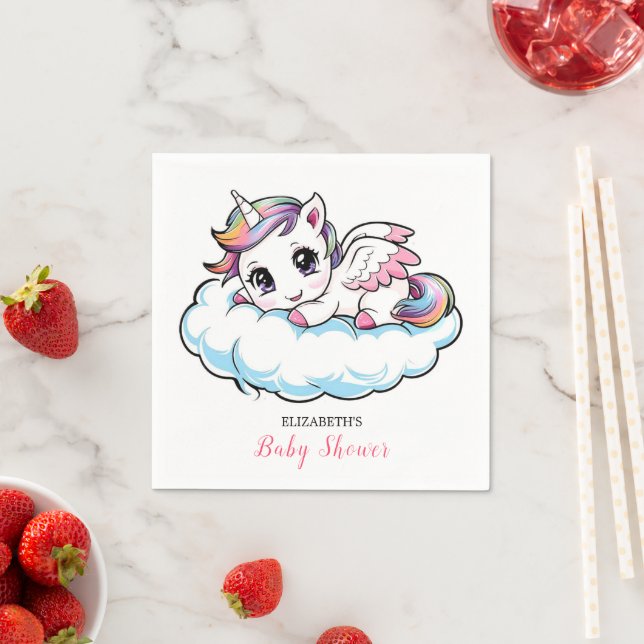 Charming Sweet Unicorn Baby Shower Pappersservett (Insitu)