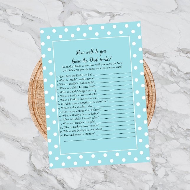 Charming Teal Bow som känner Pappa bästa spel Inbjudningar (Skapare uppladdad)