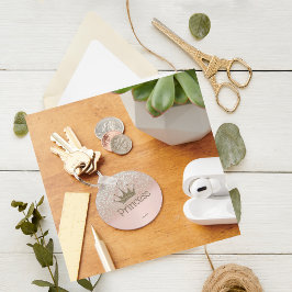 Charming Tiara, Princess, Glitter Bokeh Nyckelring