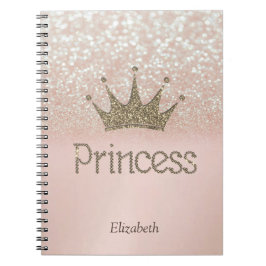 Charming Tiara, Prinsessa, Glitter Bokeh  Anteckningsbok