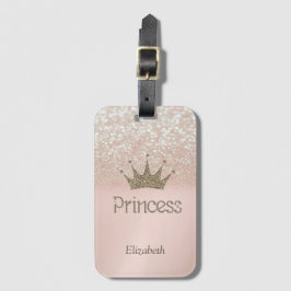 Charming Tiara, Prinsessa, Glitter Bokeh Bagagebricka