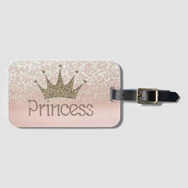 Charming Tiara, Prinsessa, Glitter Bokeh Bagagebricka (Framsida horisontal)