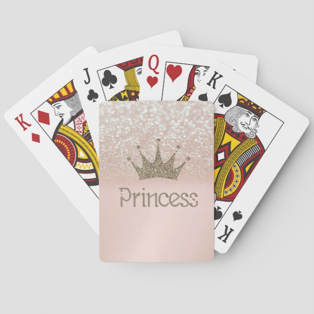 Charming Tiara, Prinsessa, Glitter Bokeh Casinokort (Baksidan)