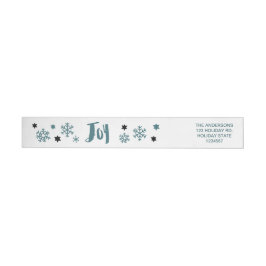 Charming Trendig Joy Blue Grönt Helgdag Etikettband