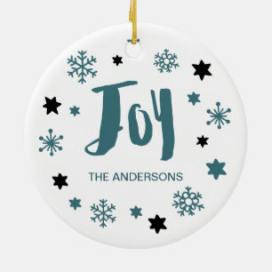 Charming Trendig Joy Blue Grönt Helgdag Julgransprydnad Keramik