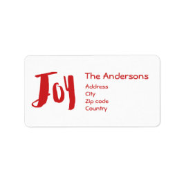Charming Trendig Joy Red Helgdag Adressetikett