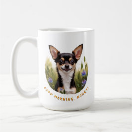 Charming Tri-Färg Chihuahua Morgon Kaffemugg