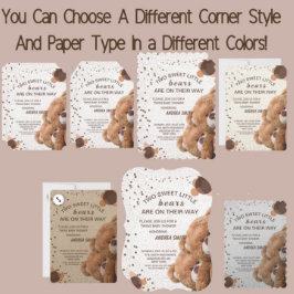 Charming Twin Bears Baby-inbjudan Inbjudningar