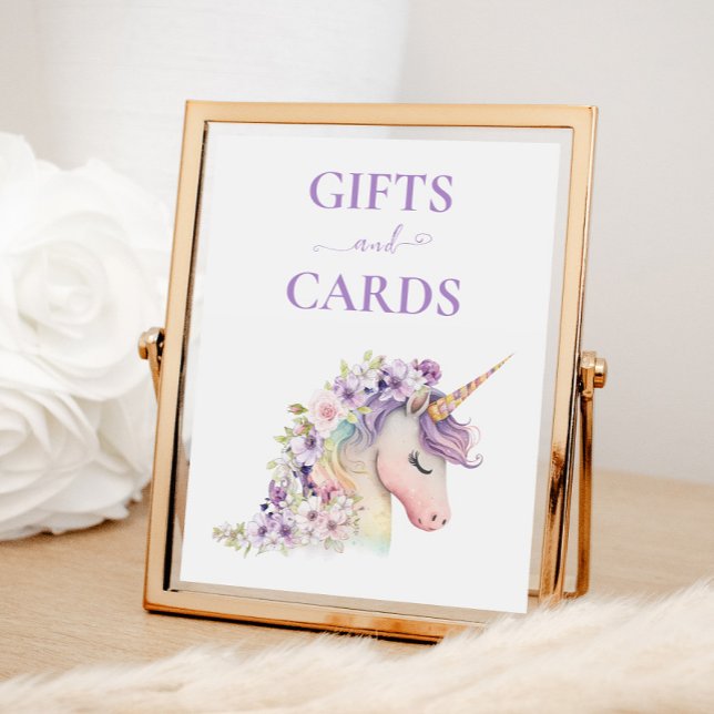 Charming Unicorn Gifts Sign Poster (Skapare uppladdad)