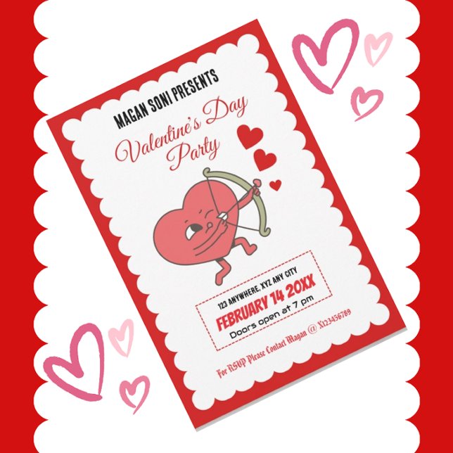 Charming Valentindagen Party | Hjärta och Ro Inbjudningar (Skapare uppladdad)