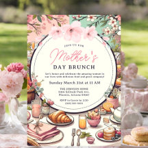 Charming Vår Blommigt Mors dag Brunch