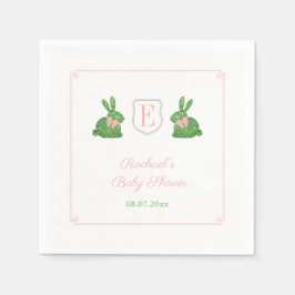 Charming Vår Bunny Girl Baby Shower Party Pappersservett