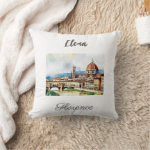 Charming vattenfärgsfärgning Florens i Italien