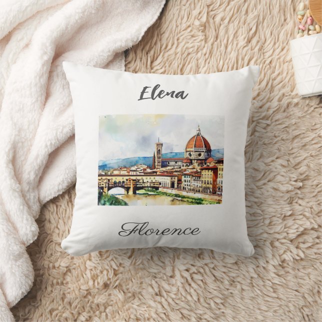 Charming vattenfärgsfärgning Florens i Italien Kudde (Filt)