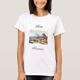 Charming vattenfärgsfärgning Florens i Italien T Shirt
