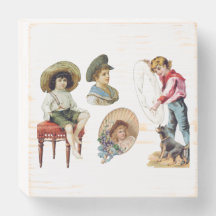 Charming Victorian Children and Hund Collage