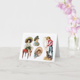 Charming Victorian Children and Hund Collage Kort