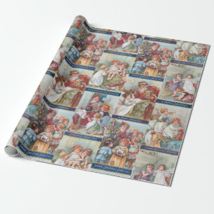 Charming Victorian Children with Pappa jul Presentpapper