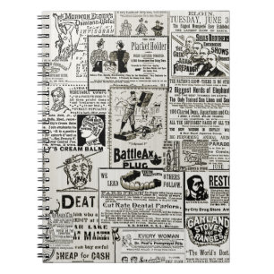 Charming Victorian Newspaper 1890 Ads Manar Women Anteckningsbok