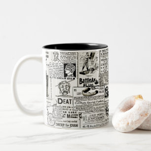 Charming Victorian Newspaper Ads Manar Women Två-Tonad Mugg