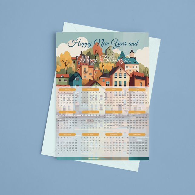 Charming Village Calendar 2024 Vykort (2024 Charming Village Calendar Postcard)
