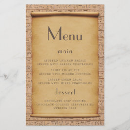 Charming Vintage Egyptian Papyrus Bröllop Menu