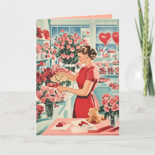 Charming Vintage Flower Shop Scene Inbjudan