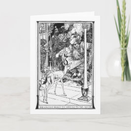Charming Vintage Gazelle och Sultan Illustration Kort
