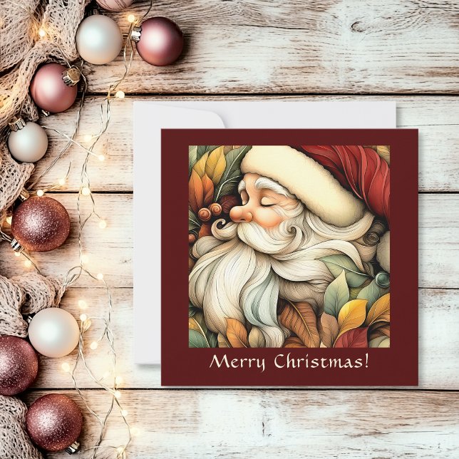 Charming Vintage Santa Anpassade Julkort (Charming Vintage Santa Customizable Holiday Card)