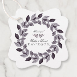 Charming Watercolor Bläck Foliage WAN Bröllop Gåvor Etiketter