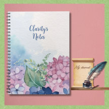 Charming Watercolor Blommigt Motif Notebook