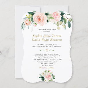 Charming Watercolor Cream Flowers Bröllop Inbjudningar