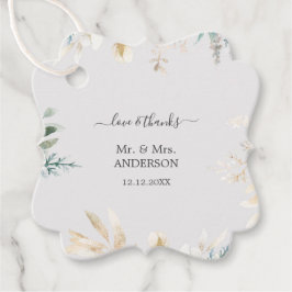 Charming Watercolor Greenery Guld Bröllop Gåvor Etiketter