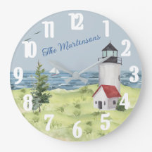 Charming Watercolor Lighthouse Coastal Scene Namn