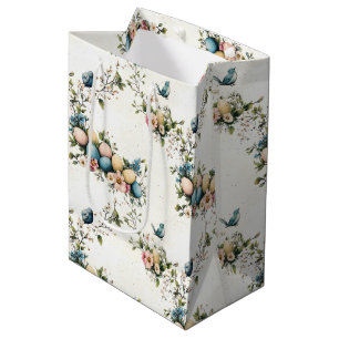 Charming Watercolor Påsk Birds & Blommigt Vår