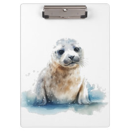 Charming Watercolor Seal Valp, anpassningsbar