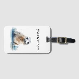 Charming Watercolor Seal Valp, anpassningsbar Bagagebricka