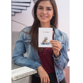 Charming Watercolor Seal Valp, anpassningsbar Vykort