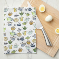 Charming Watercolor Tekannas Tea Mönster Unique