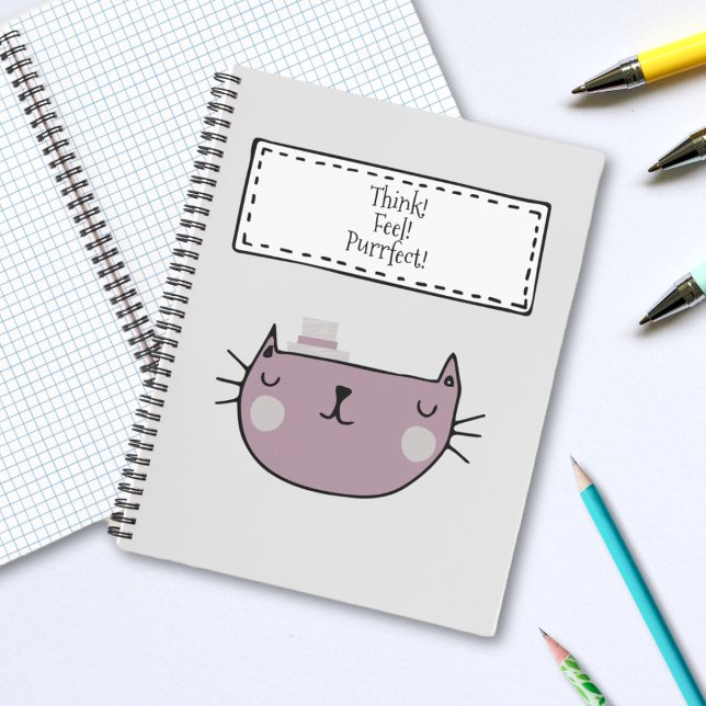 Charming Whimsical Cat Lover's Purrect Anteckningsbok (Skapare uppladdad)