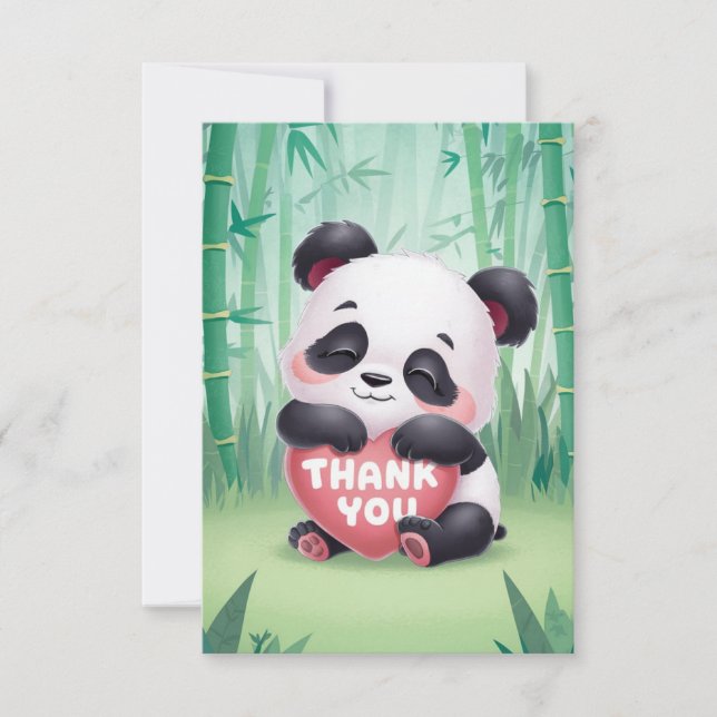 Charming Whimsical Panda Tack Kort (Framsida)