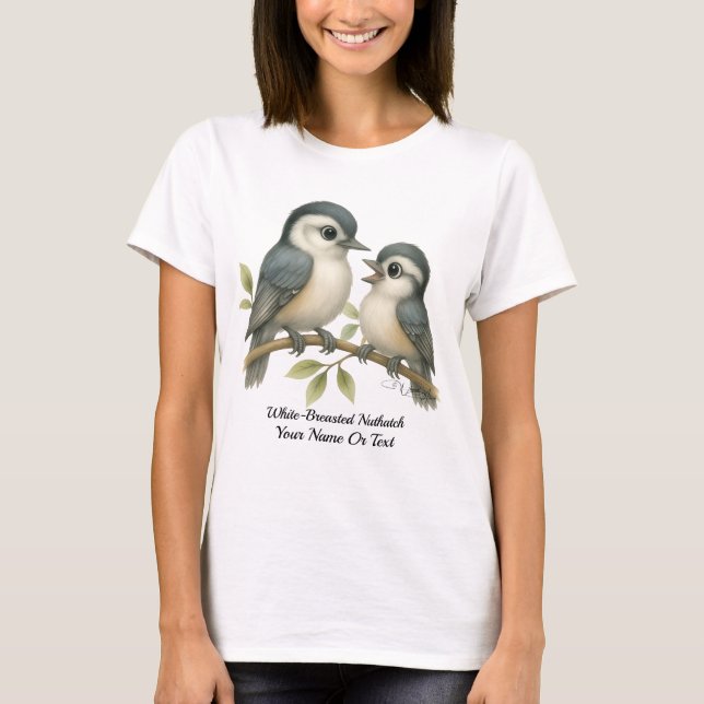 Charming White-Brested Nuthatch T Shirt (Framsida)