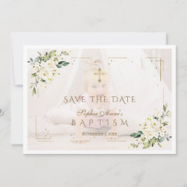 Charming White Flowers Photo Girl Baptism Spara Datumet