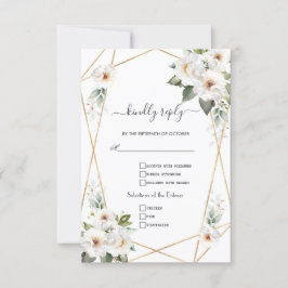 Charming White Flowers Ro Guld Bröllop OSA Kort