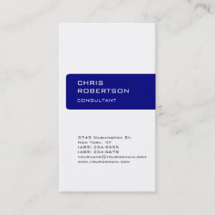 Charming White Navy Blue Attractive Affärskort Visitkort