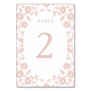 Charming  White Romantic Folc Blommigt Flowers Bordsnummer