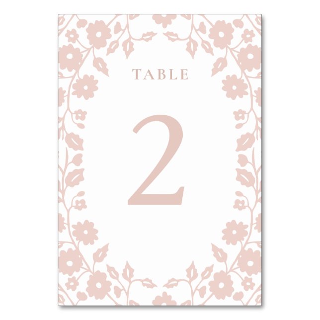 Charming  White Romantic Folc Blommigt Flowers Bordsnummer (Framsidan)